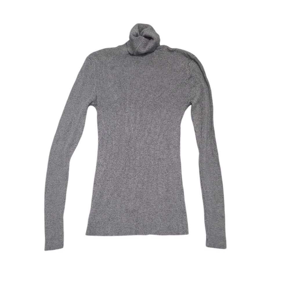 Express Women's Grey ribbed turtleneck size S preppy office career casual - Picture 3 of 10